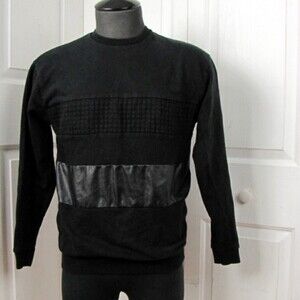 ASOS Black and Faux Leather Textured Sweatshirt XS